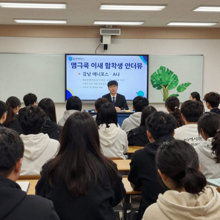 엠굿 미대 입시 합격생 인터뷰를 진행한 강남 애니포스 만화학원 전경
