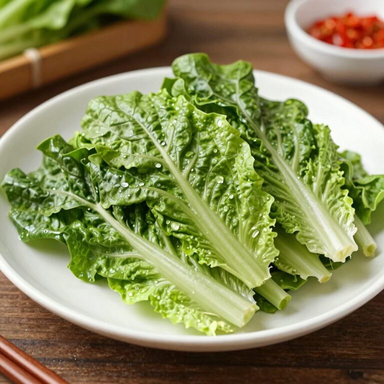 백종원 상추겉절이 완성 접시 담음
