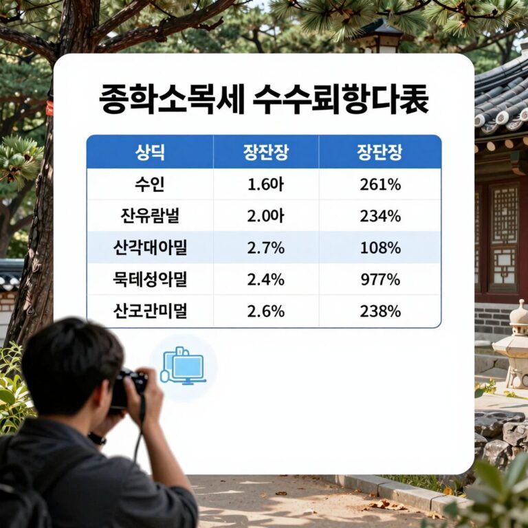 종합소득세 수수료 비교표와 신고 방법별 장단점