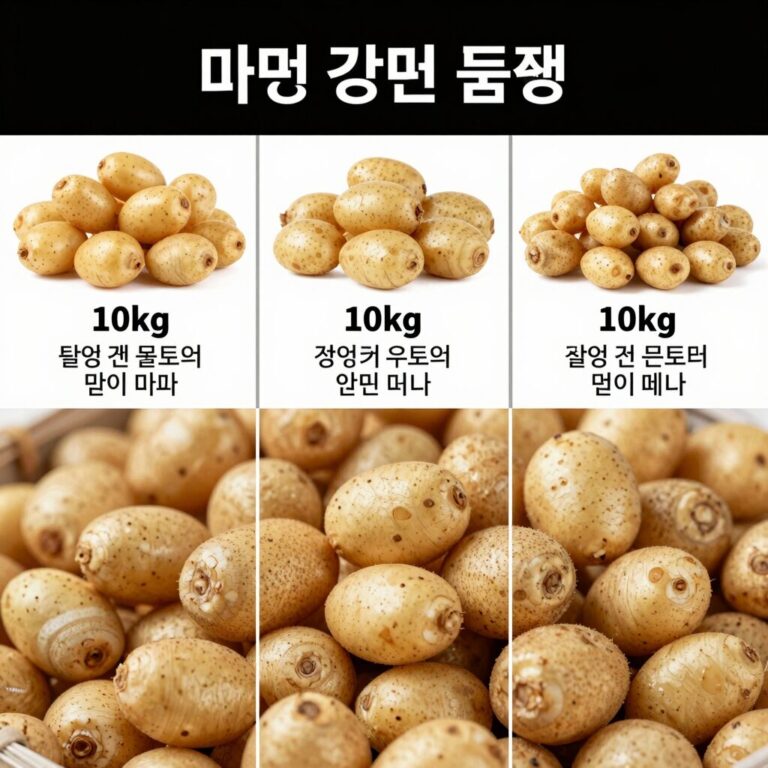 감자 10kg 다양한 품종 비교 사진