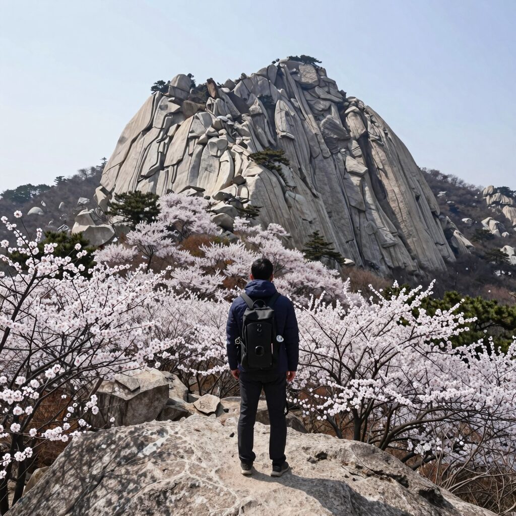 윗세오름 철쭉 동산과 한라산 남벽 풍경