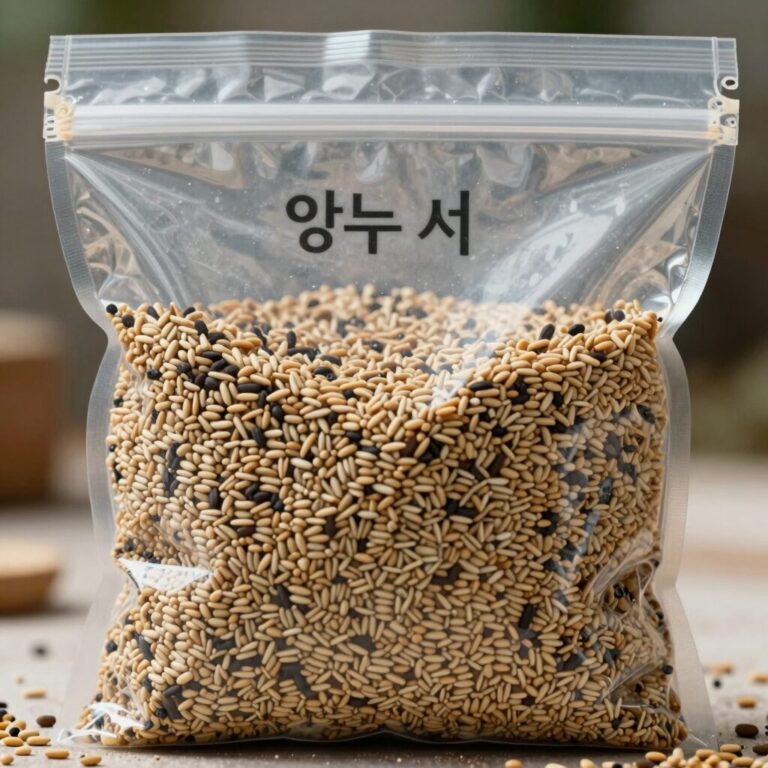 앵두 씨앗 발아를 위해 저온 층화 중인 씨앗과 펄라이트를 담은 지퍼백