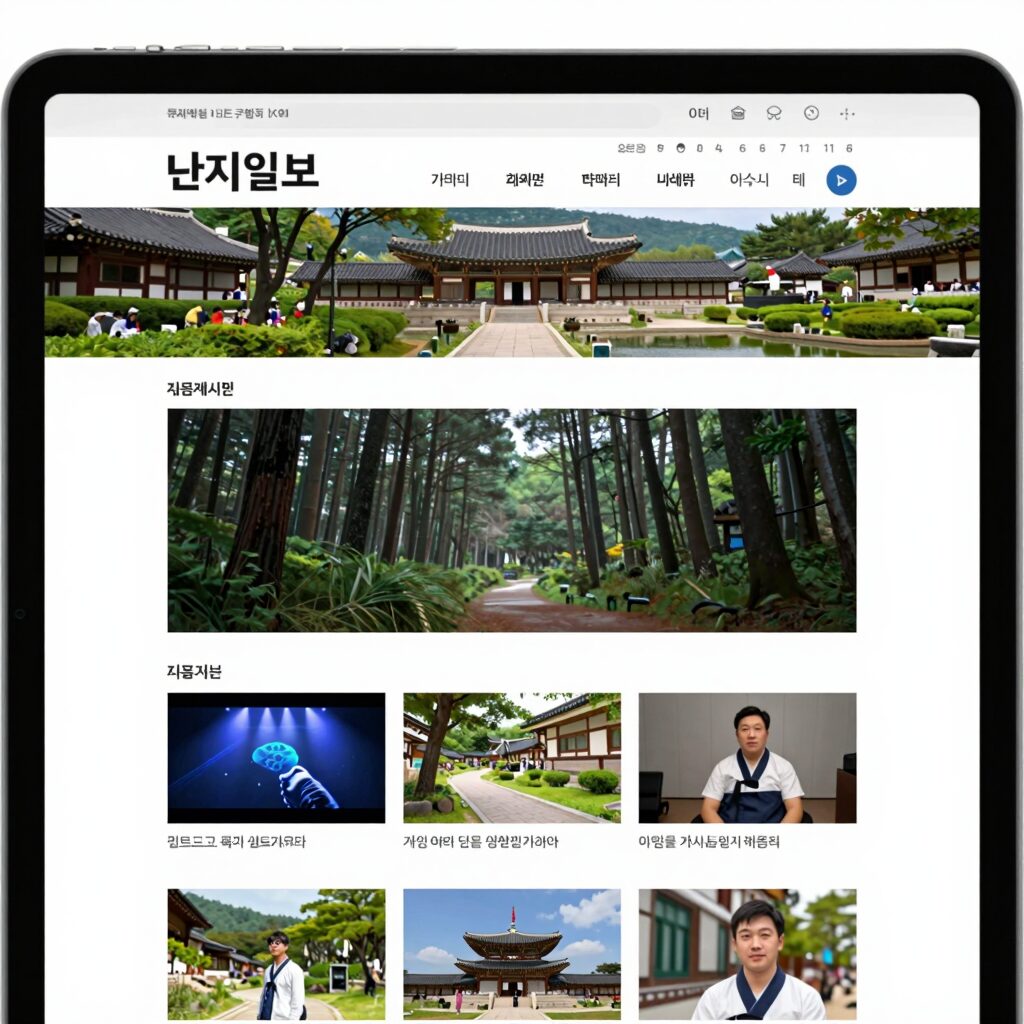 딴지일보 홈페이지 메인 화면 - 다양한 카테고리와 자유게시판 메뉴
