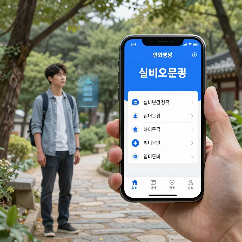 한화생명 모바일 앱 실비보험 청구 화면