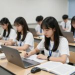 인천 관공서 알바 합격후기 인천 보건소 관공서 알바 근무 모습, 책상에서 공부하는 대학생