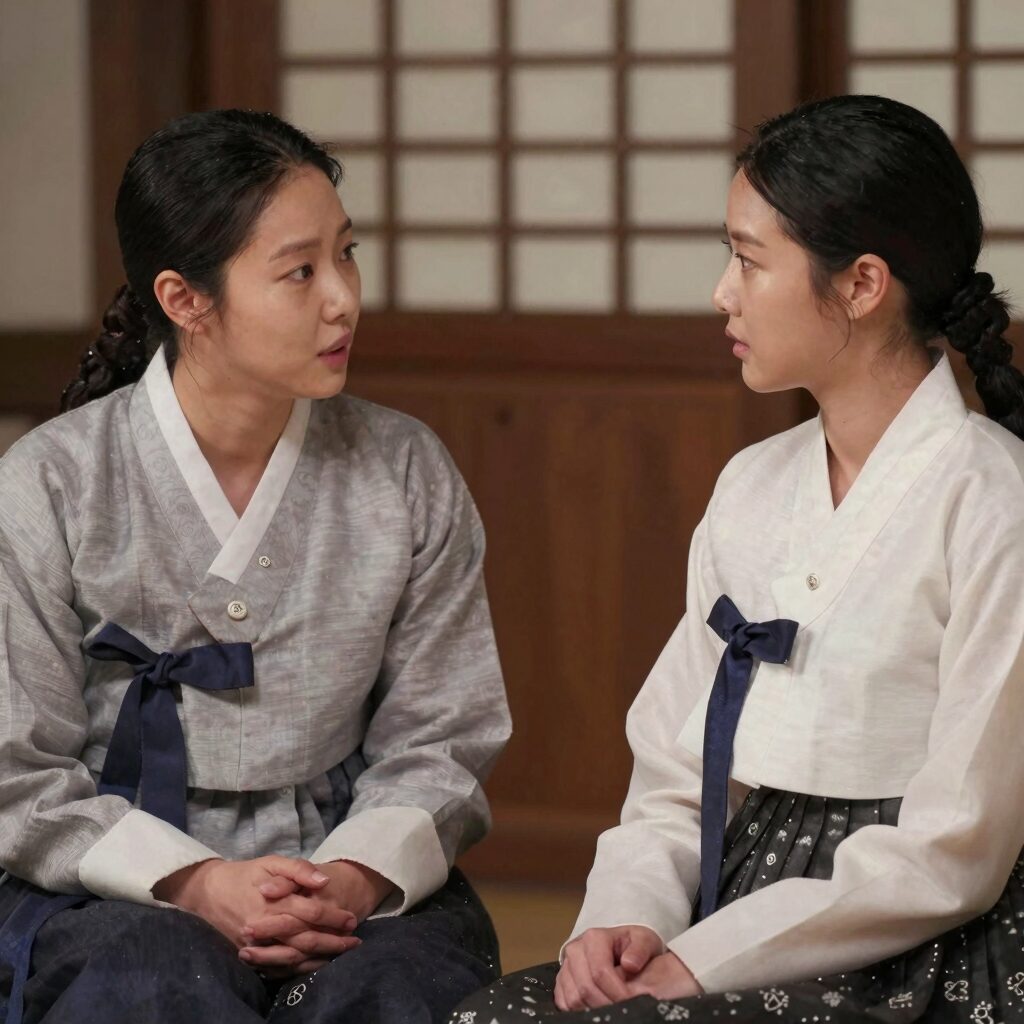 김가영과 이미래가 진지하게 대화하는 모습