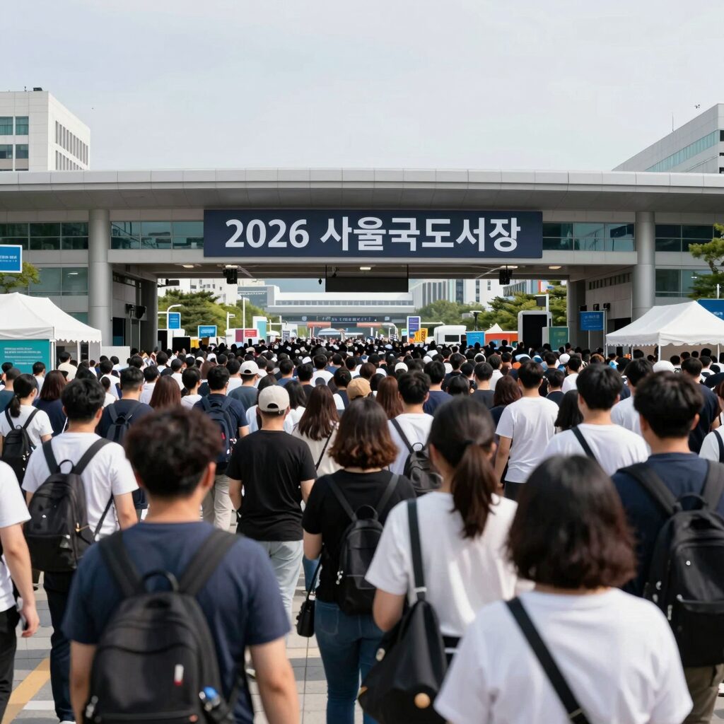 2026 서울국제도서전 입구 인파로 북적이는 모습