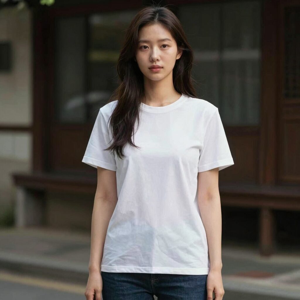 여성 여름 셔츠 스타일링 예시