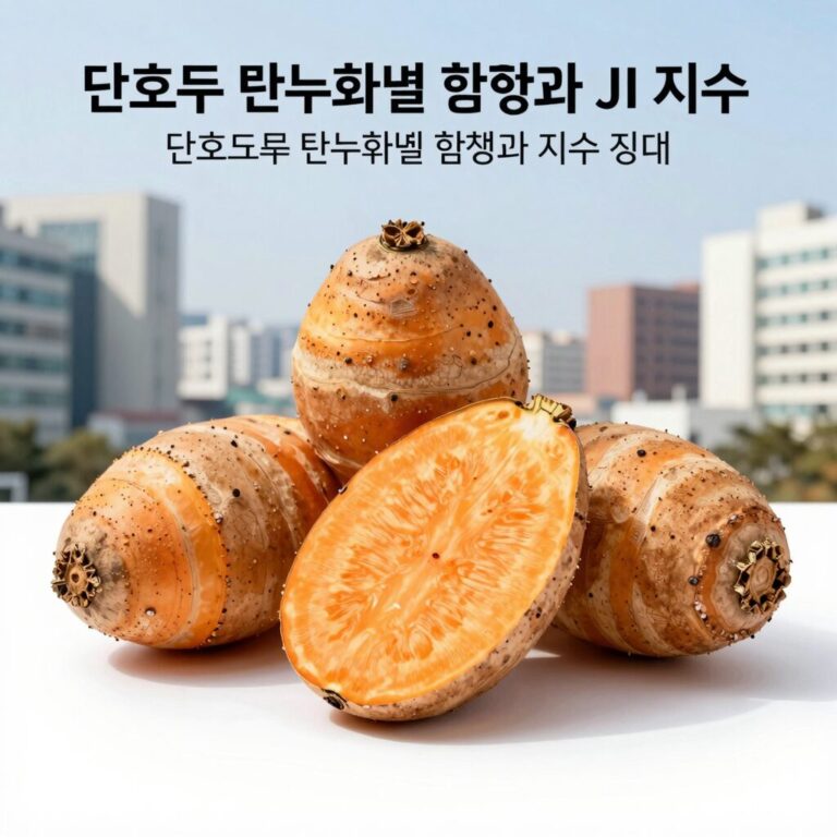 단호박 탄수화물 함량과 GI 지수 정보를 담은 단호박 사진