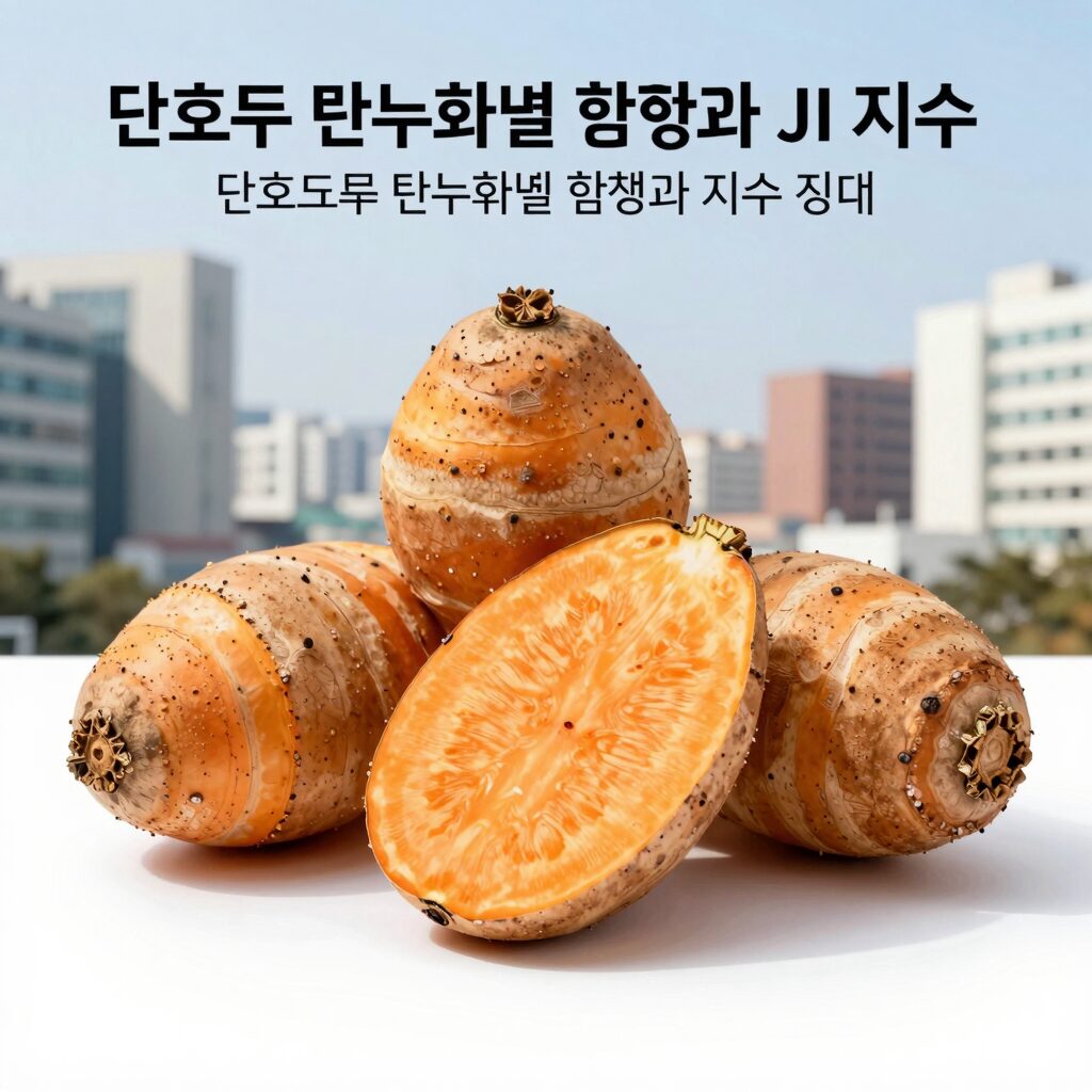 단호박 탄수화물 함량과 GI 지수 정보를 담은 단호박 사진