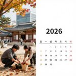 2026년 입추와 처서 날짜를 나타낸 달력 이미지, 가을 준비를 상징하는 단풍잎과 함께