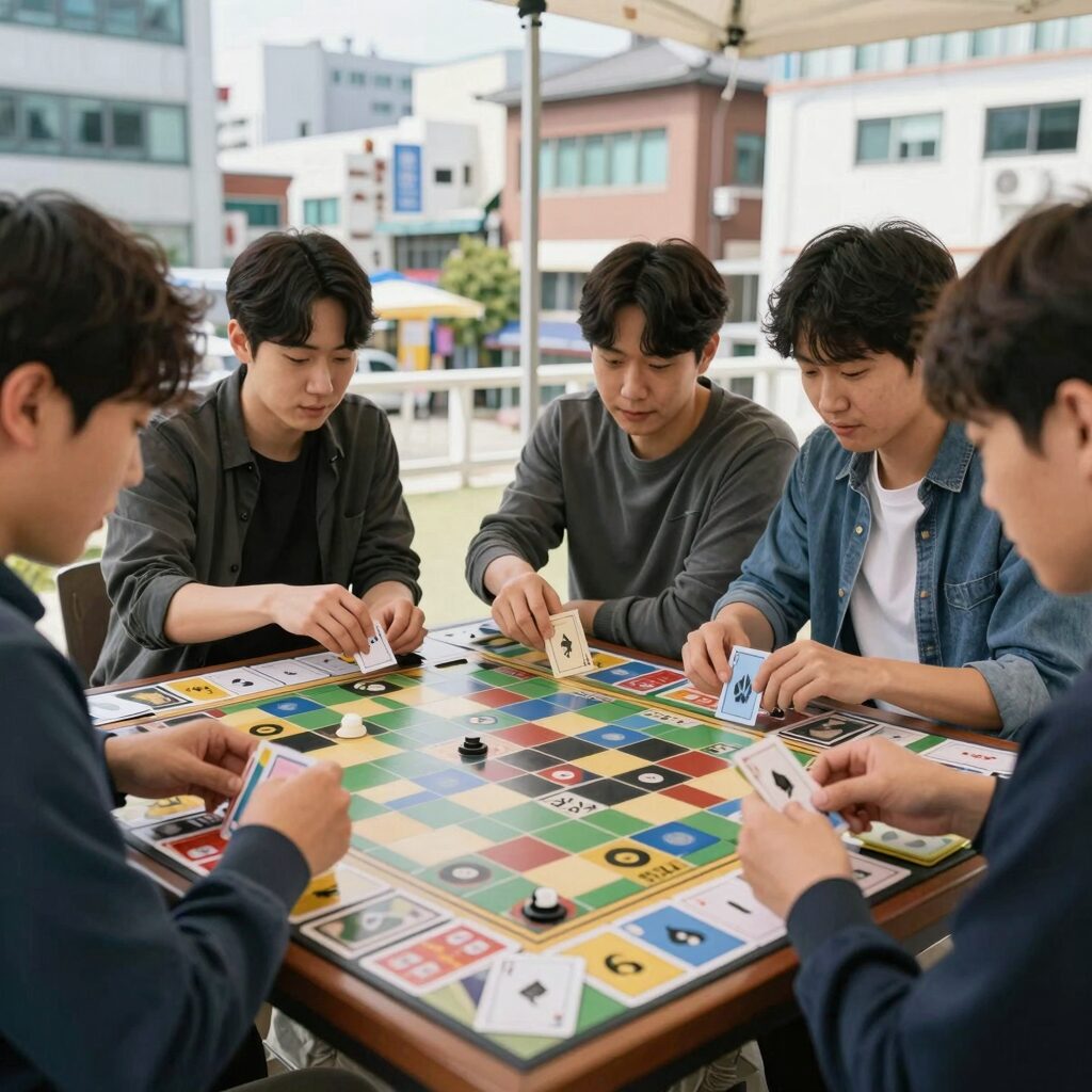 고피쉬 보드게임 카드를 펼쳐 놓은 모습