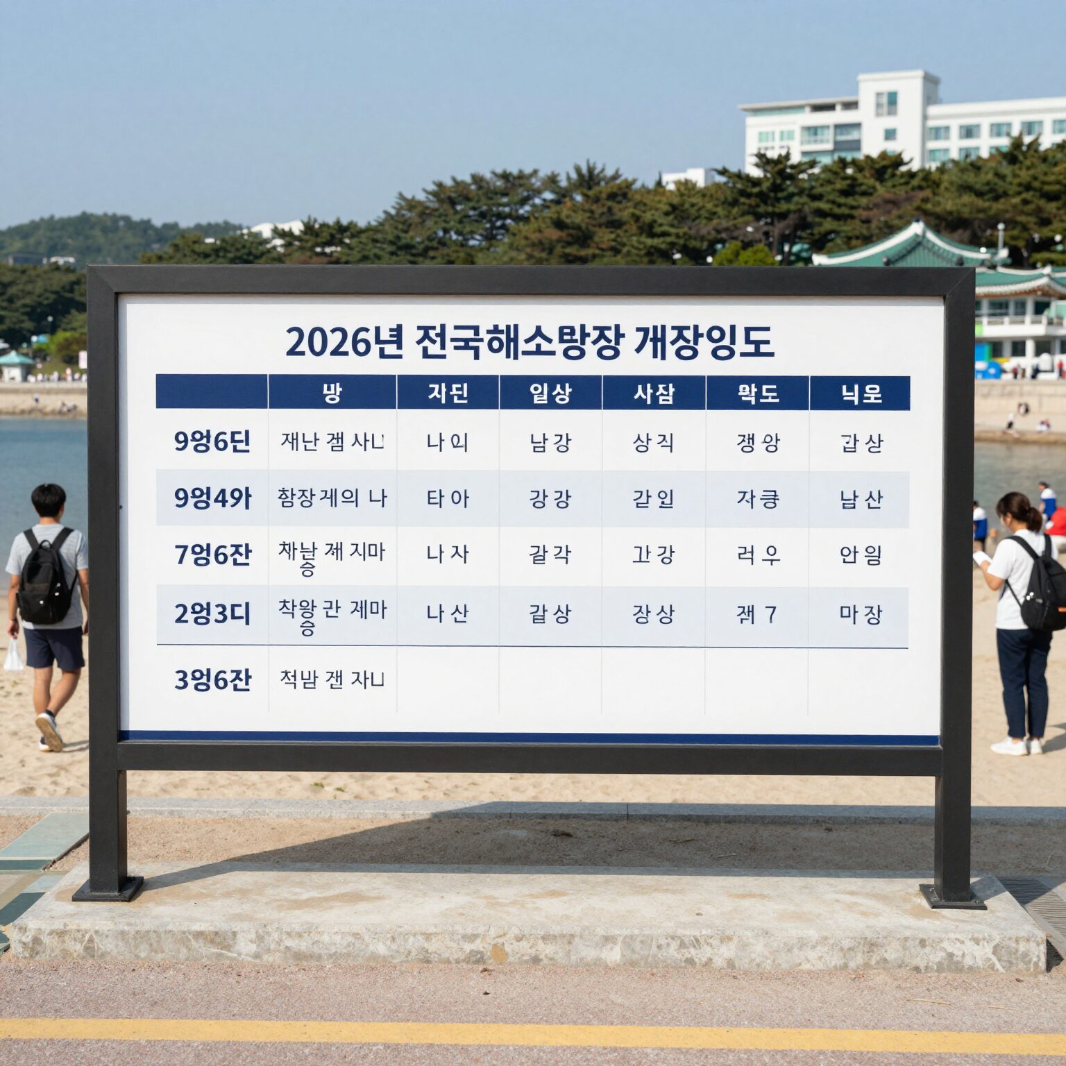 2026년 전국 해수욕장 개장 일정표