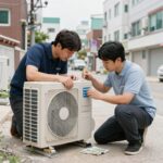 에어컨 실외기 전원 연결 오류 해결 총정리 실외기 전원 연결 점검 모습