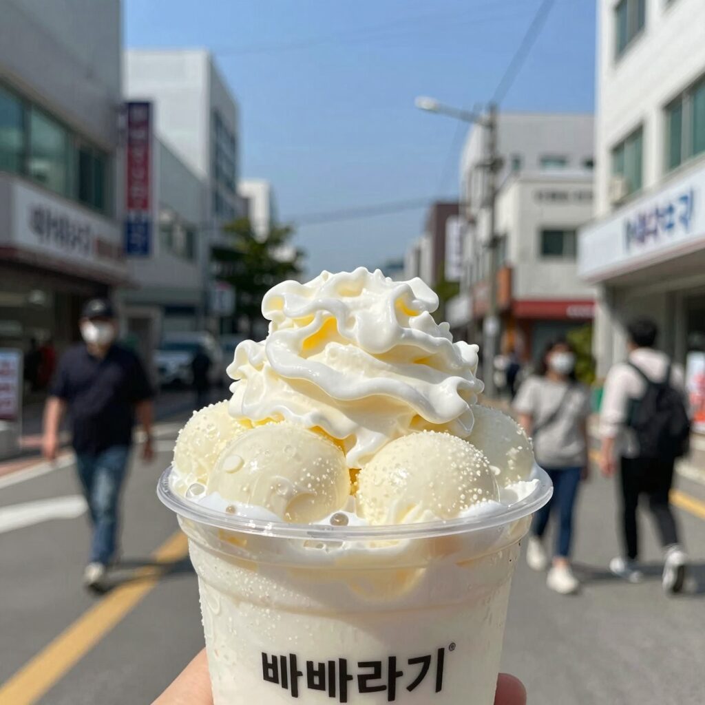 제주시청 빠빠라기 요거트빙수 토핑 가득한 모습