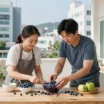블루베리 청 만들기와 농장 체험 블루베리 청 만들기 재료와 완성된 청