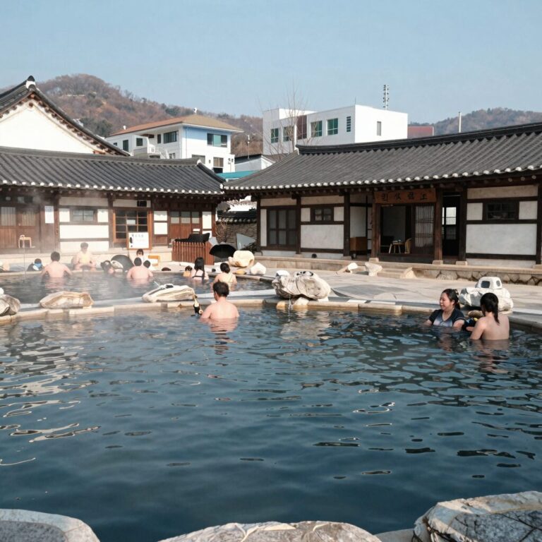 복골온천 애기나리방 개별 온천탕 전경