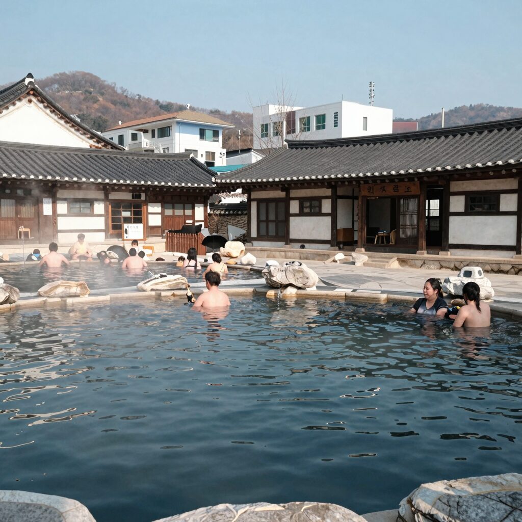 복골온천 애기나리방 개별 온천탕 전경