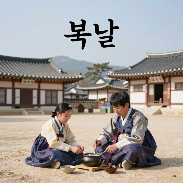 복날 유래를 상징하는 옛 그림과 삼계탕