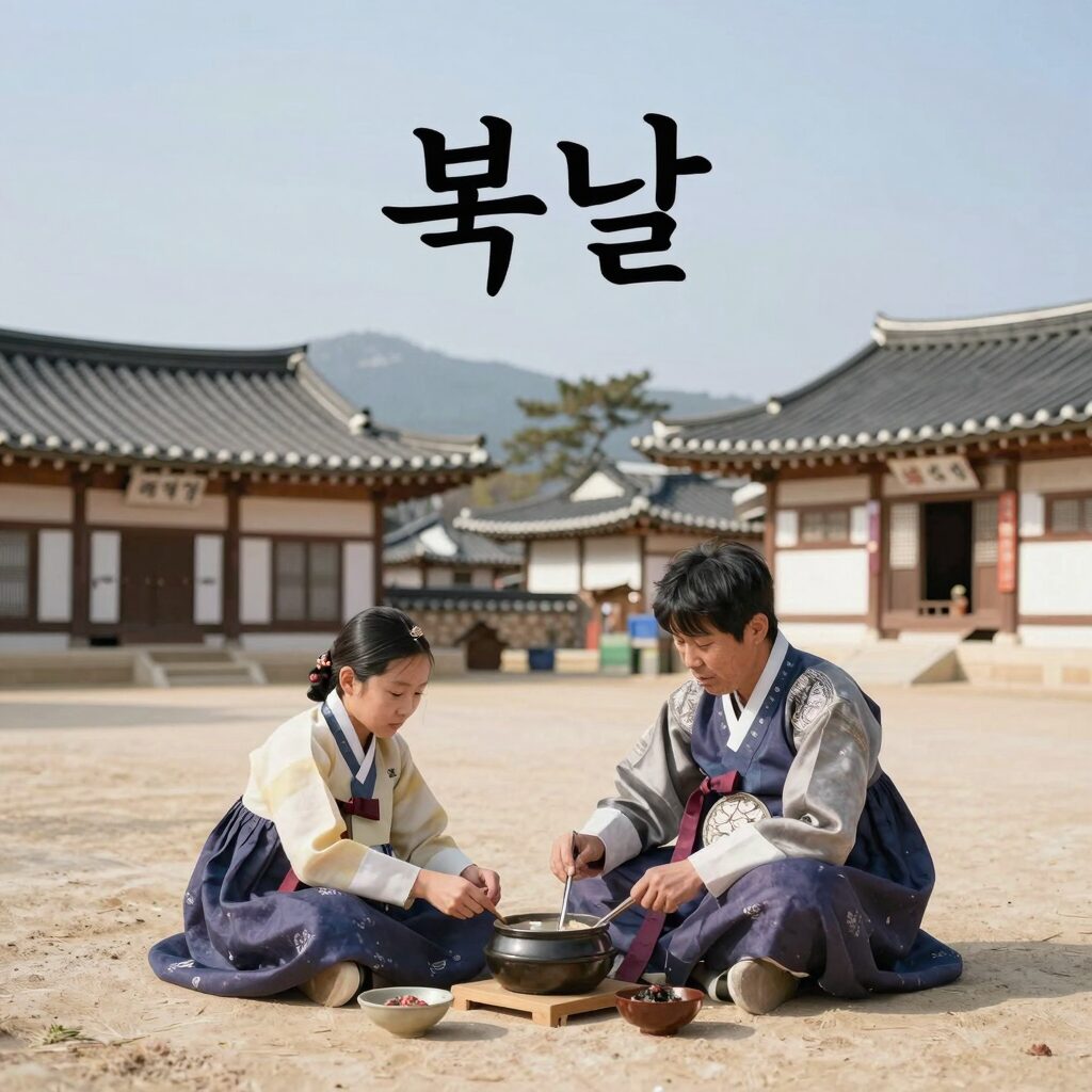 복날 유래를 상징하는 옛 그림과 삼계탕