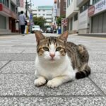 고양이 대리석 매트 여름 준비 팁 고양이가 대리석 매트 위에서 시원하게 쉬고 있는 모습