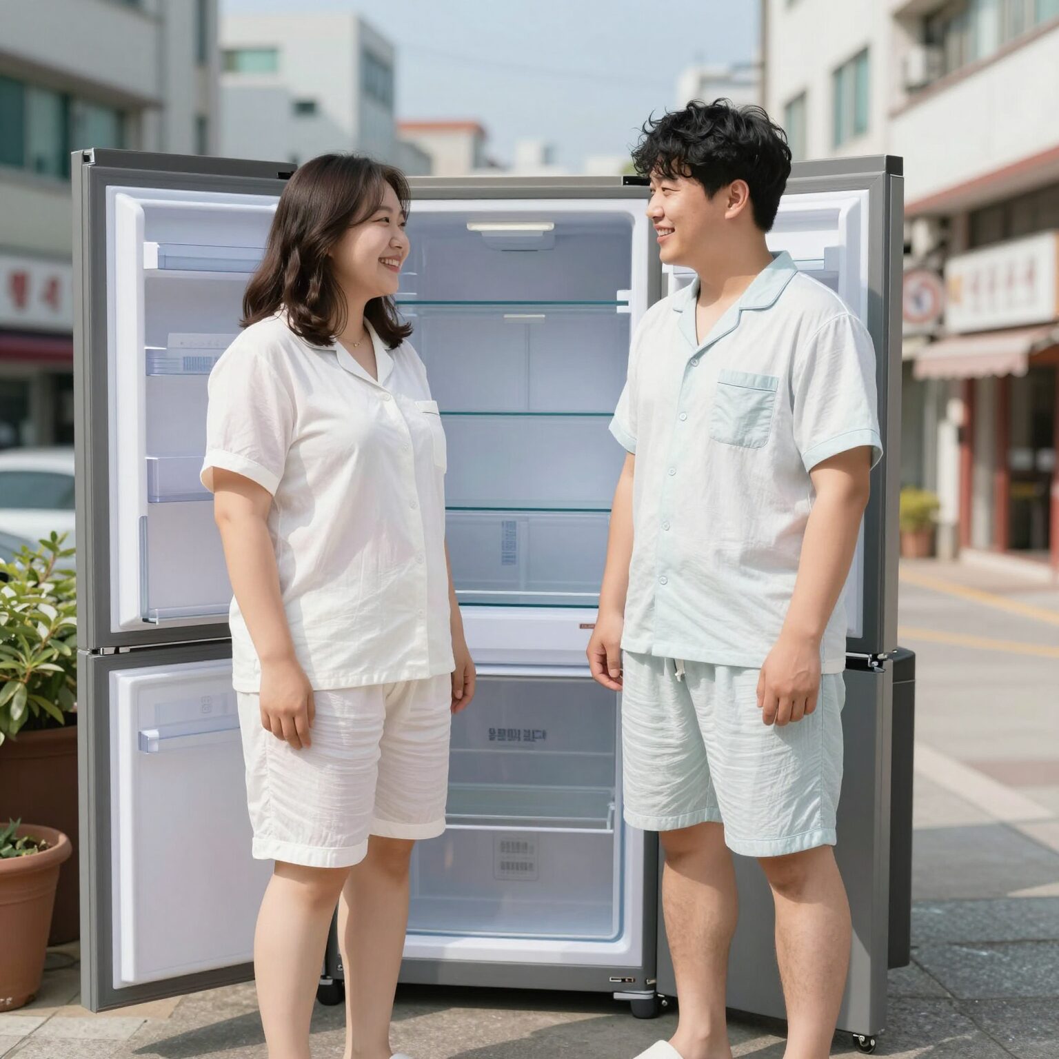 빅사이즈 냉장고 잠옷 여름 시원한 착용샷