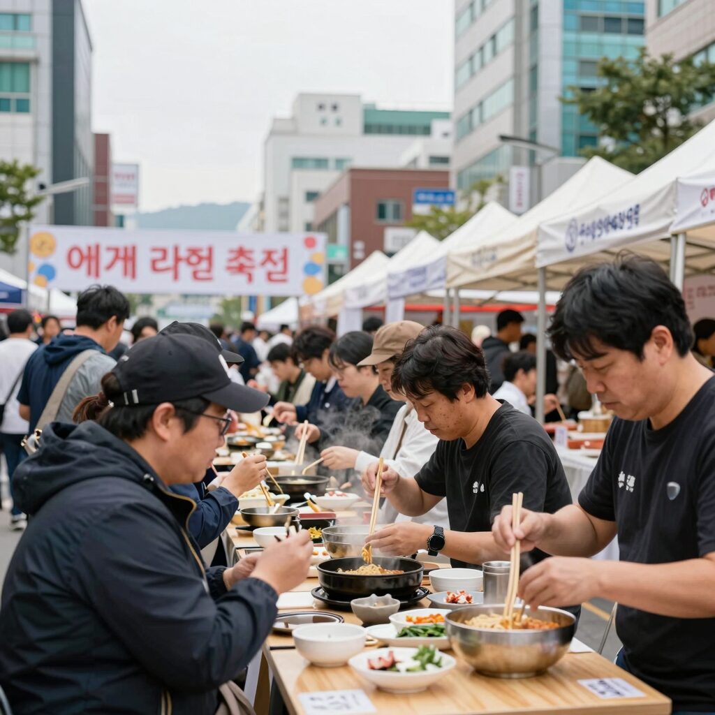 세계 라면 축제 현장 모습 강인한 기획