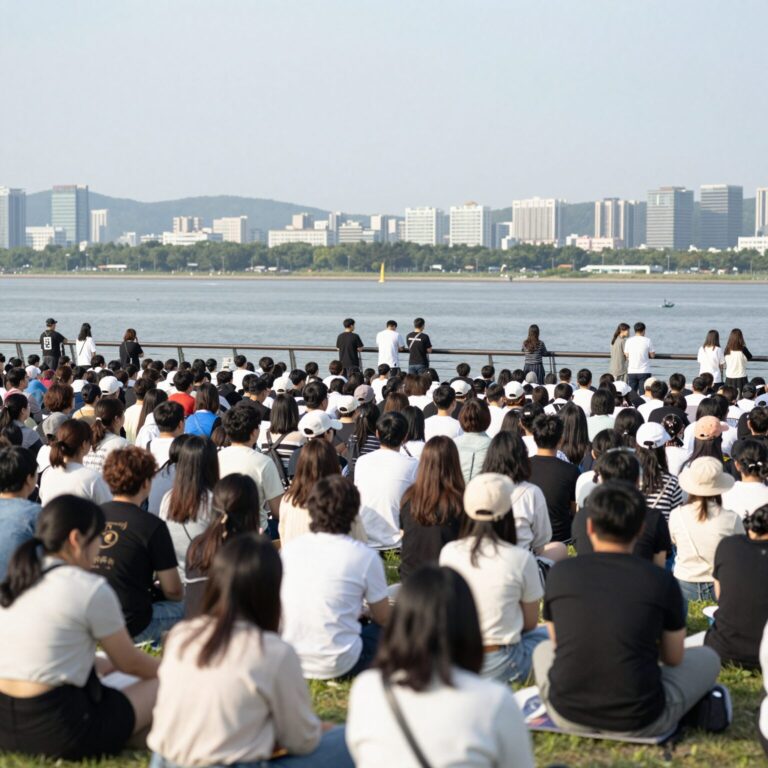 2026 강남 피크닉 콘서트에서 많은 관객들이 한강을 배경으로 공연을 즐기는 모습