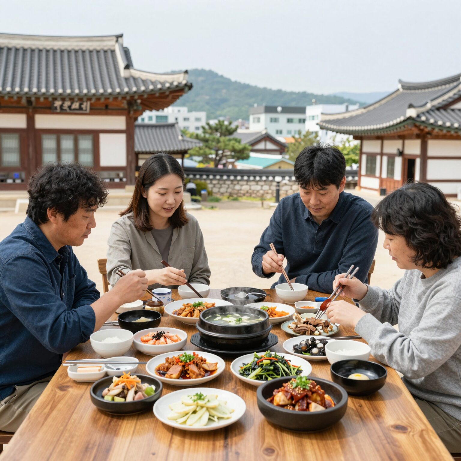 전주 백숙 맛집 곰바위산장 능이오리백숙 상차림