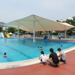 2026 공주 곰나루 수영장 무료 개장 정보 2026년 공주 곰나루 어린이 수영장 전경. 그늘막과 물놀이 시설이 보인다.