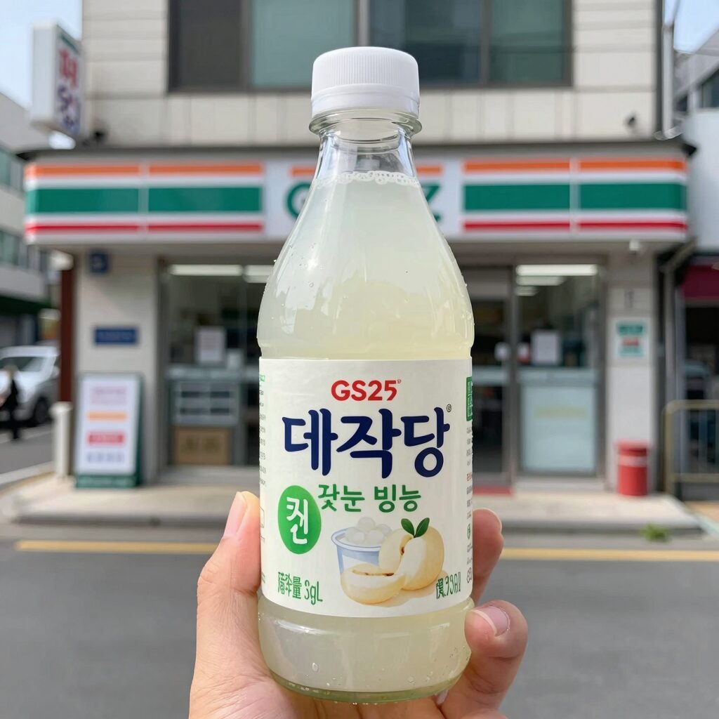 GS25에서 판매하는 태극당 옛날빙수 패키지와 내용물