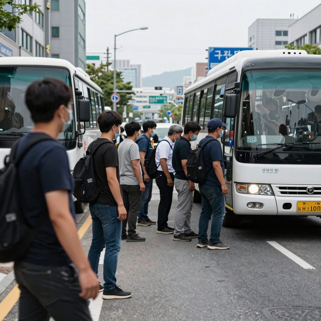 광명역 버스 돌진 사고 현장 모습
