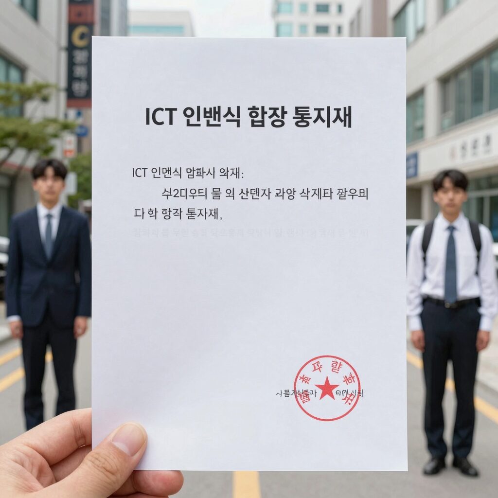 ICT 인턴십 합격 통지서와 출근 준비 모습