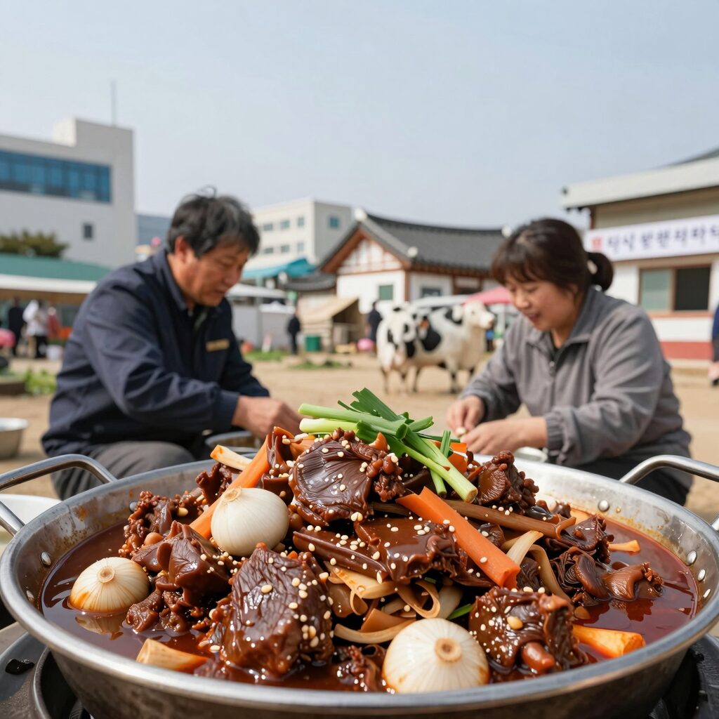전현무 계획 3에서 소개된 의성 봉양한우마실작목회의 마늘 한우 불고기와 된장찌개 사진