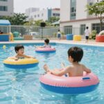 어린이 물놀이 튜브 선택 방법과 실제 사용 후기 어린이 물놀이 튜브 사용 모습