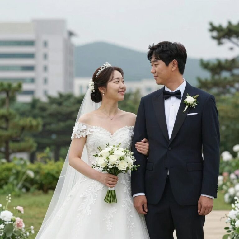 김요한 선수 결혼식 사진 웨딩드레스 턱시도 부케