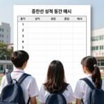 중학생 성적표 등수 확인과 활용법 중학생 성적표 등수 확인 예시 이미지
