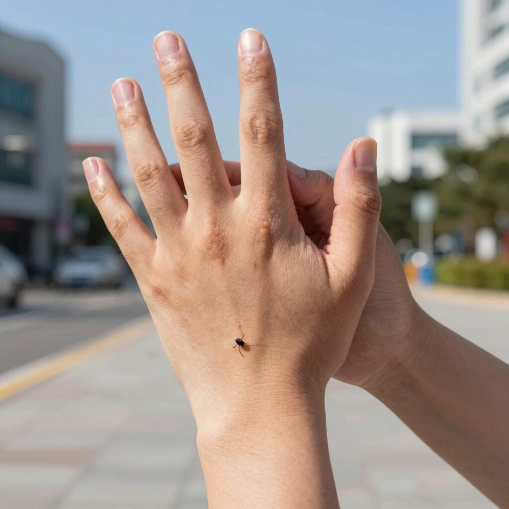 모기 물린 상처에 연고를 바르는 손, 흉터 예방을 위한 올바른 사용법