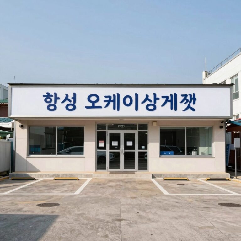 횡성 오케이삼계탕 외관 사진, 깔끔한 간판과 넓은 주차장이 보임
