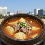 달콤한 감자맛탕 접시에 담긴 모습