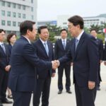 이재명 대통령 접견 생생 현장 후기 이재명 대통령 접견 현장에서 참석자들과 악수하며 대화하는 모습