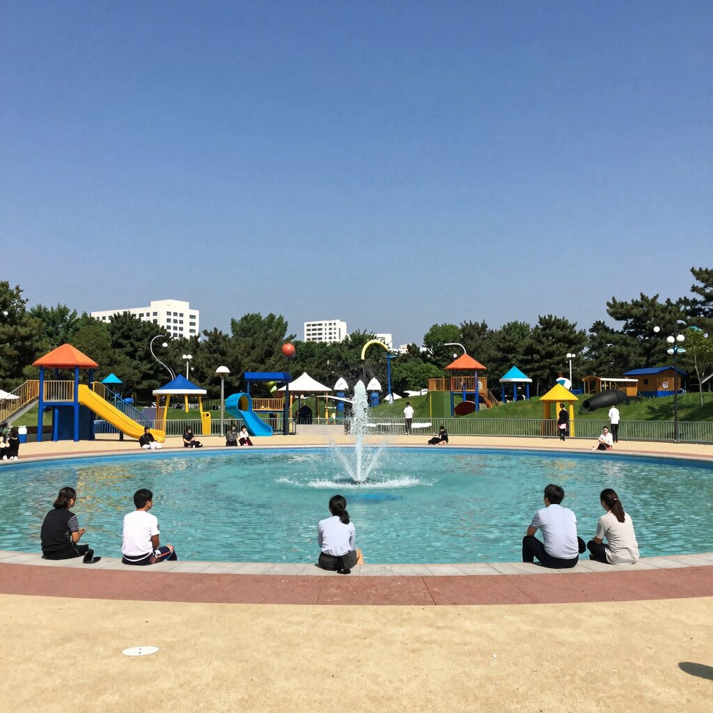 일산 장항동 라온공원 물놀이장 전경