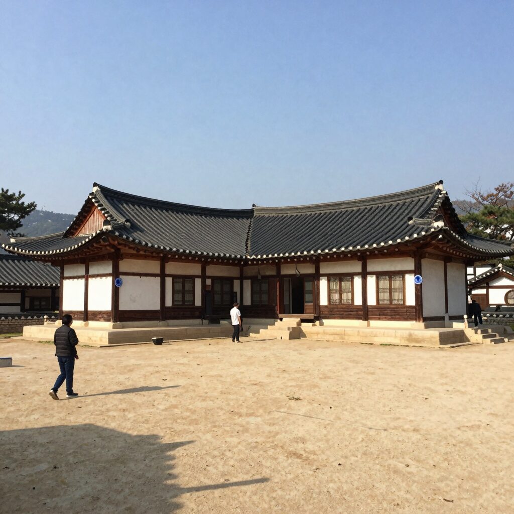 신안 증도 사계절펜션의 고풍스러운 외관과 넓은 정원 풍경
