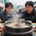 대구 칠곡 삼계탕 맛집 형과아우누룽지 내돈내산 형과아우누룽지삼계탕 대구칠곡점 황칠누룽지삼계탕 보글보글 끓는 뚝배기 사진