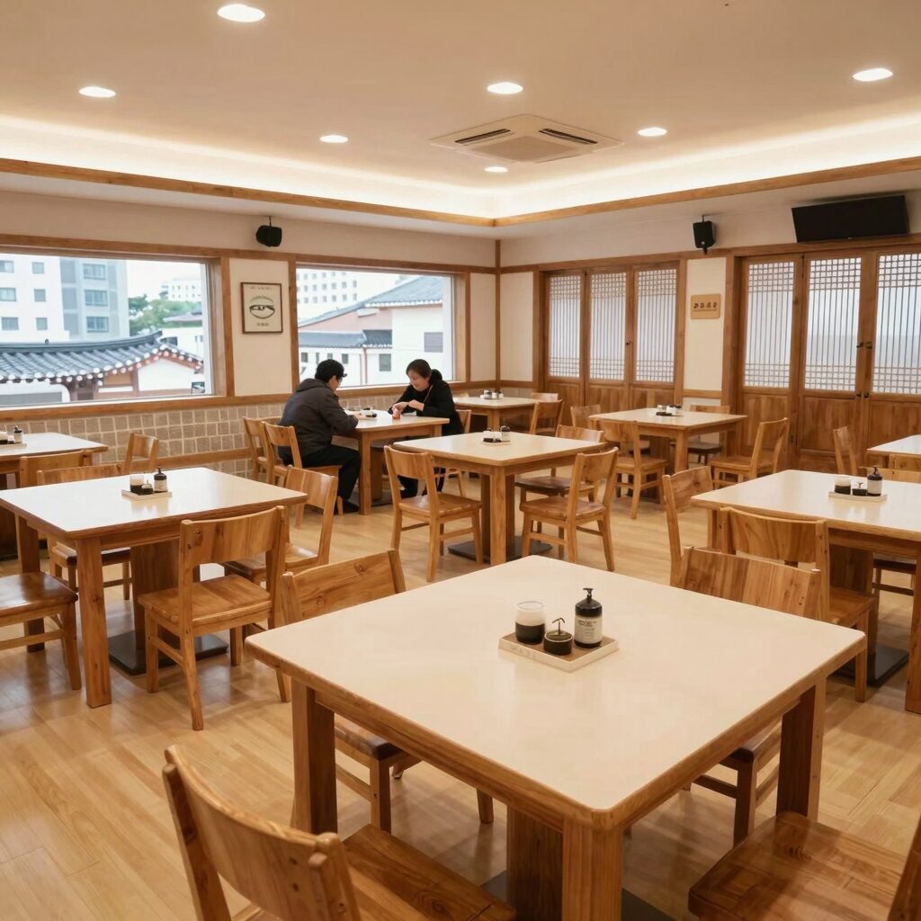 서울대입구역 황칠나라 풍년옥 내부 깔끔한 테이블과 넓은 홀