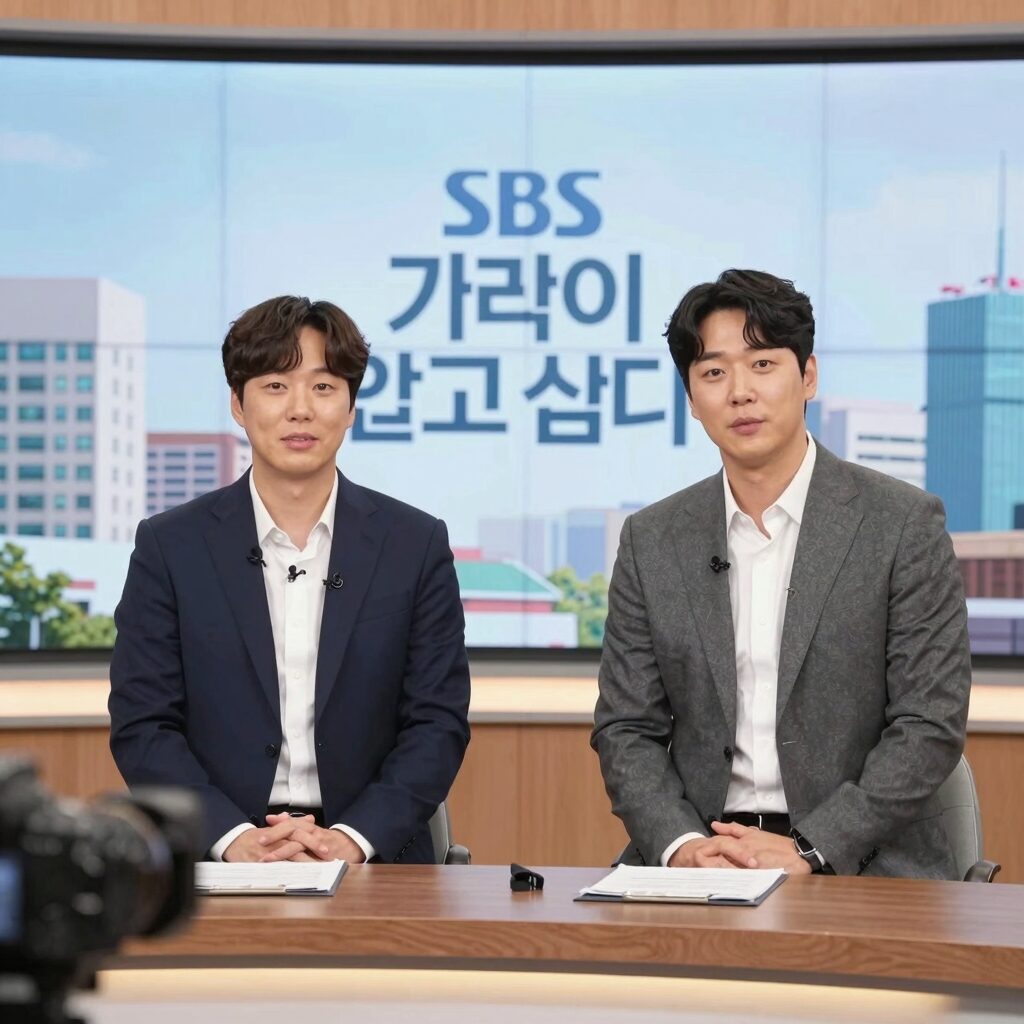 SBS 그것이 알고 싶다 프로그램 스튜디오와 진행자 김상중의 모습
