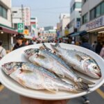 7월 제철 해산물 가락시장 향기수산 생생후기 가락시장 향기수산 전갱이 모듬회 접시에 담긴 줄무늬전갱이 대광어 대참돔 모습