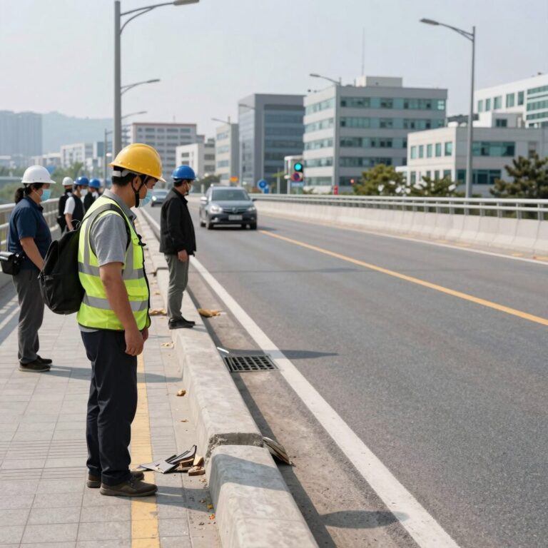 성수대교 진입로 9cm 단차 현장 사진, 시민 불안과 안전 우려