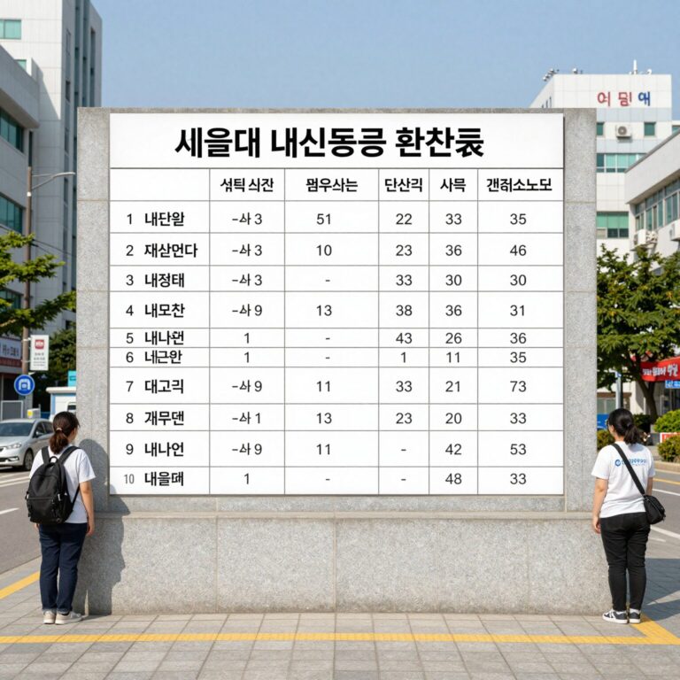 서울대 내신등급 환산표 표 이미지