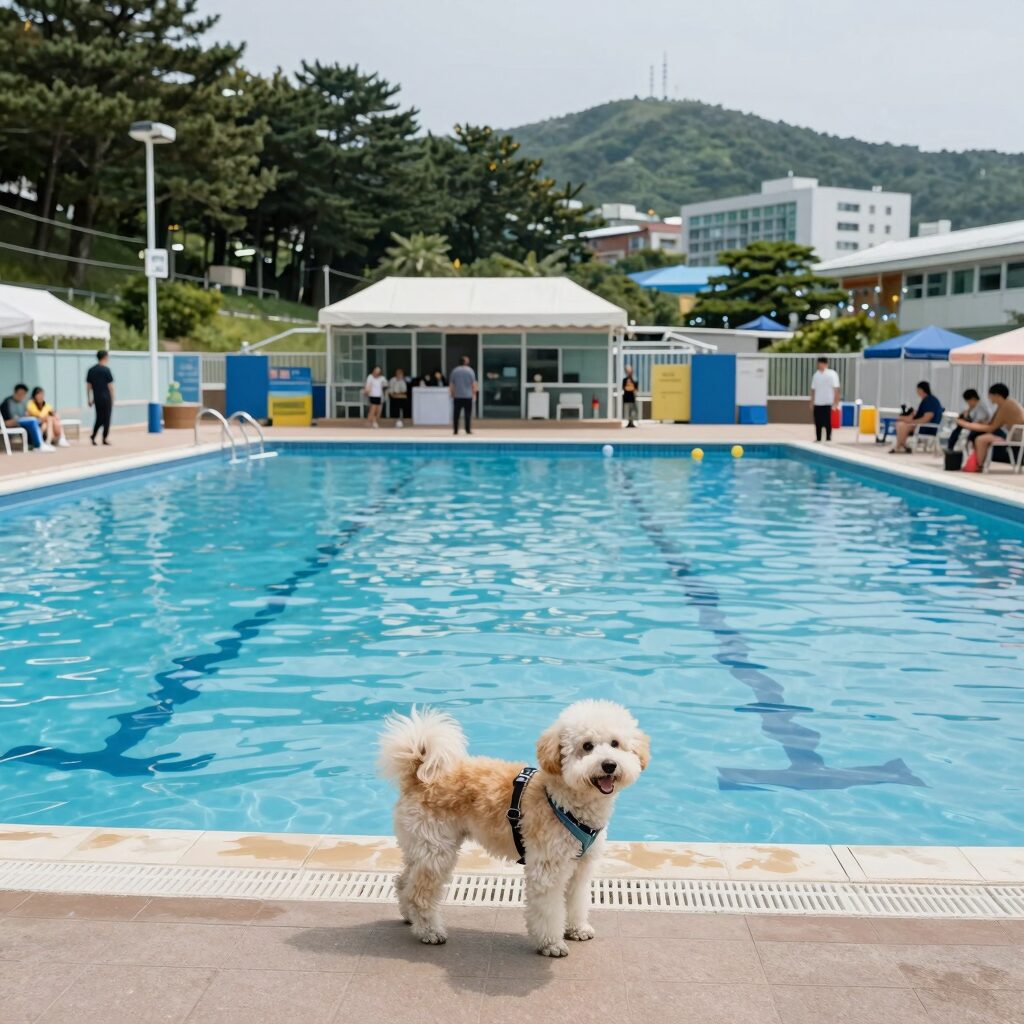 속초 수영장 펜션 설악의정원 강아지 수영장 전경
